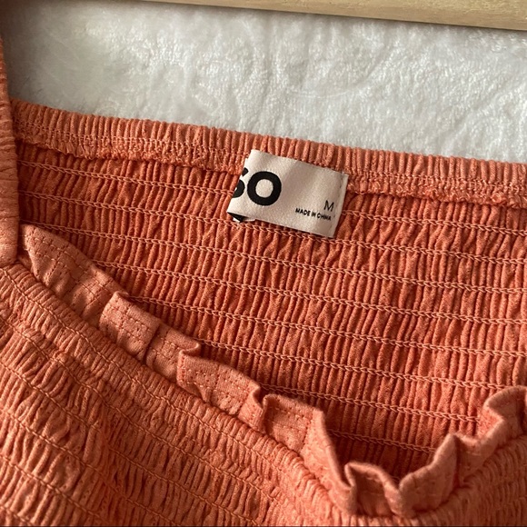 NWT Cropped Smocked Square Neck Billow Sleeve Top - Picture 9 of 11